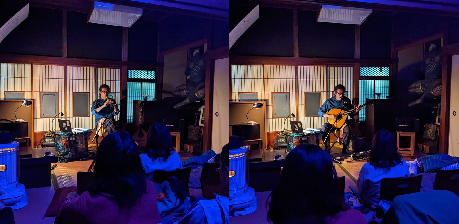 写真：出雲の音楽家、Keijuさんによる音楽ライブ @ コワーキングスペース